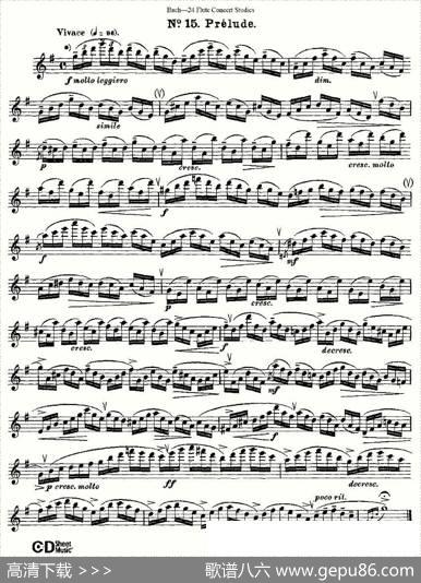 Bach-24FlutcConcertStudies之11—15（巴赫—24首长笛音乐会练习曲）|Bach（巴赫）
