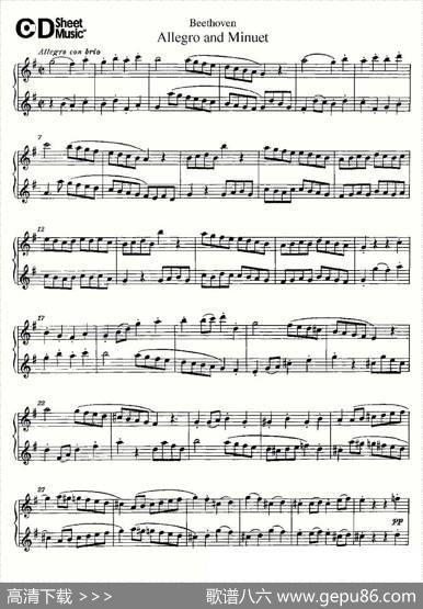 AllegroandMinuet（快板及小步舞曲）|Beethoven（贝多芬）