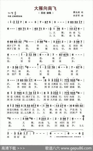 大雁向南飞 - 肇长拥|祝学军