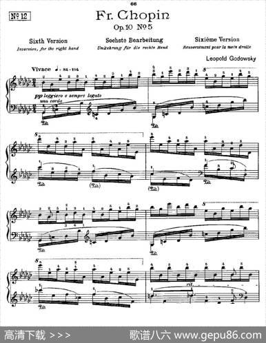 肖邦《练习曲》Fr.ChopinOp.10No5-6|Godowsky改编