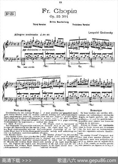 肖邦《练习曲》Fr.ChopinOp.25No1-3|Godowsky改编