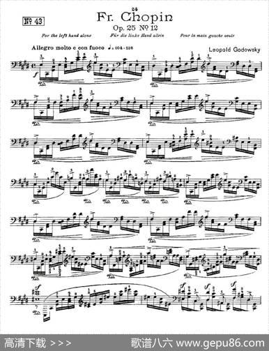 肖邦《练习曲》Fr.ChopinOp.25No12|Godowsky改编