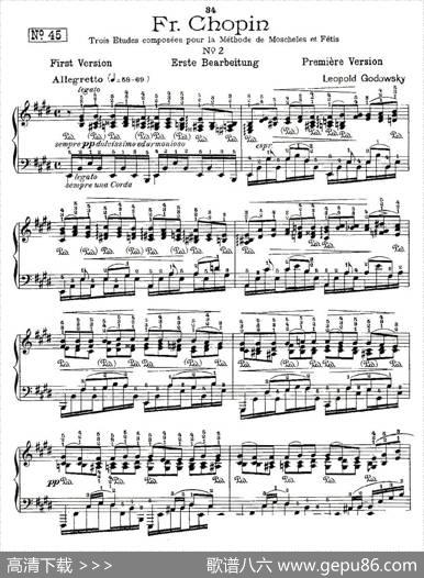 肖邦《练习曲》Fr.ChopinNo2-1|Godowsky改编