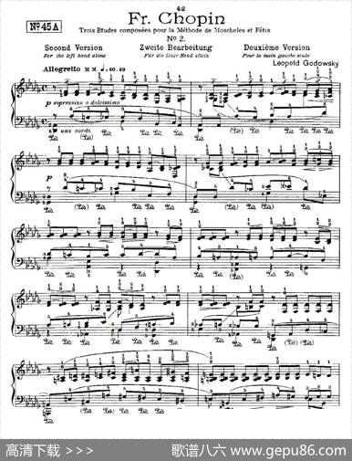 肖邦《练习曲》Fr.ChopinNo2-2|Godowsky改编