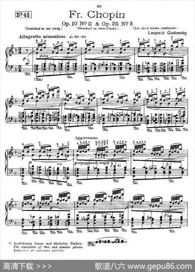 肖邦《练习曲》Fr.ChopinOp.10No11&Op.25No3|Godowsky改编