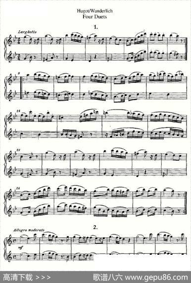 HugotWunderlichFourDuets（四首二重奏）|Hugot、Wunderlich