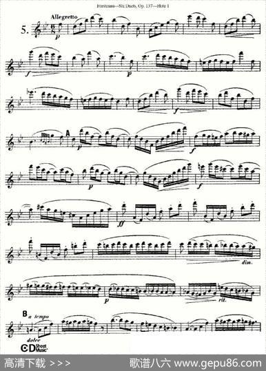 SixDuets,Op.137之五（二重奏六首作品137号）|Furstenau、福斯特劳