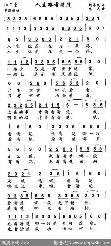 人生路看清楚 - 胡军民|陈达