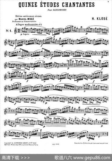 克劳斯古典萨克斯练习曲1-10
