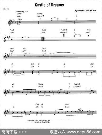 DaveKoz-Castleofdreams（原版中音萨克斯谱）|Dave、Koz