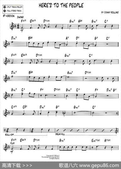 HERE'STOTHEPEOPLE（jazz系列萨克斯谱）|sonny、rollins