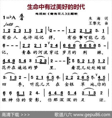 生命中有过美好的时代（电视剧《青海花儿》主题歌） - 朱海|王黎光