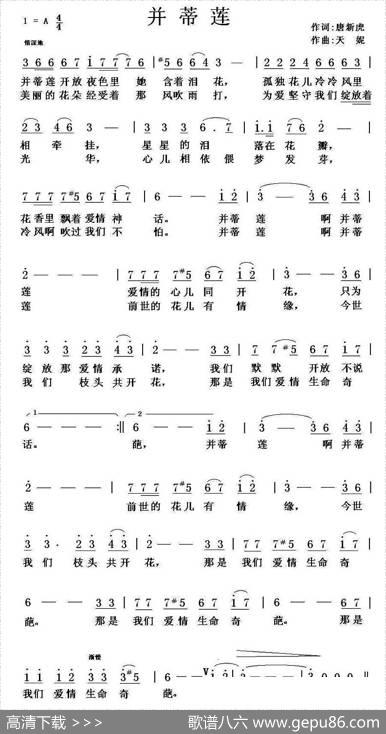 并蒂莲（唐新虎词天妮曲） - 唐新虎|天妮