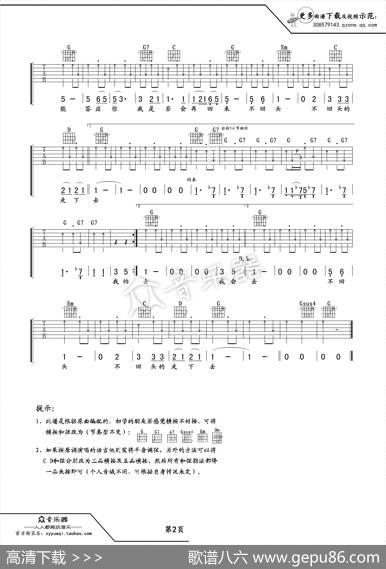 再见吉他谱六线谱（张震岳）