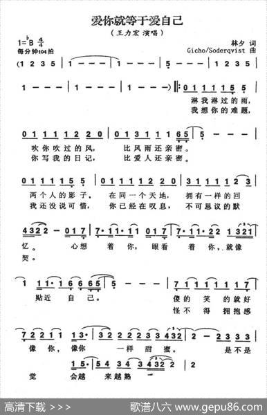 爱你就等于爱自己 - 林夕