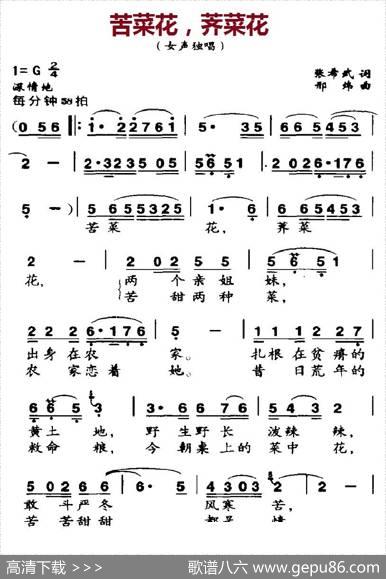 苦菜花，荠菜花 - 张希武|邢炜