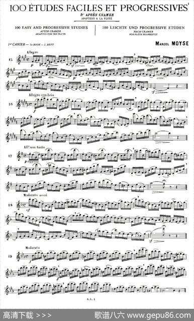 moyse-100首练习曲之15—28|moyse