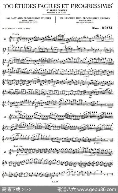 moyse-100首练习曲之41—49|moyse