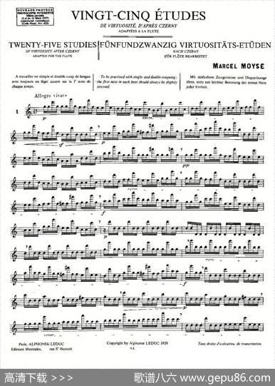 Moyse-25StudiesafterCzernyflute[1]（25首改编自车尔尼作品的练习曲）|Moyse