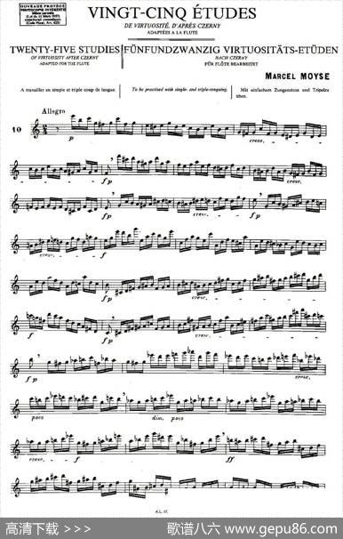 Moyse-25StudiesafterCzernyflute[10]（25首改编自车尔尼作品的练习曲）|Moyse