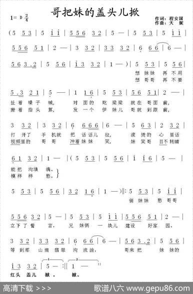 哥把妹的盖头儿掀 - 程安国|天妮