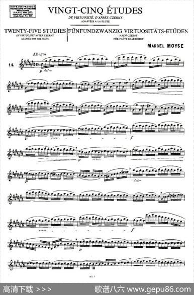 Moyse-25StudiesafterCzernyflute之14（25首改编自车尔尼作品的练习曲）