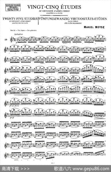 Moyse-25StudiesafterCzernyflute之19（25首改编自车尔尼作品的练习曲）|Moyse