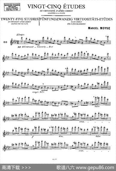 Moyse-25StudiesafterCzernyflute之20（25首改编自车尔尼作品的练习曲）|Moyse