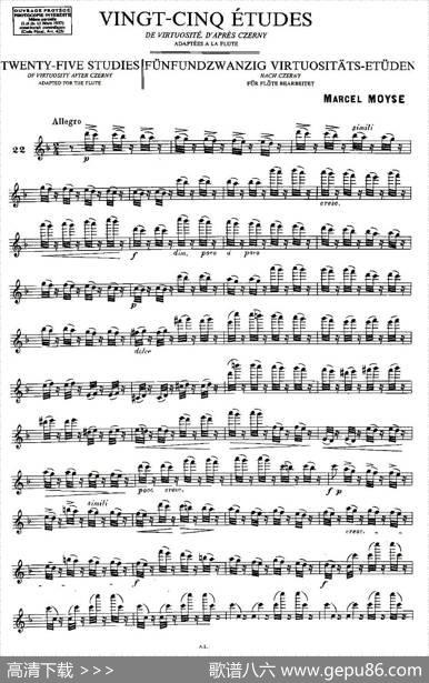 Moyse-25StudiesafterCzernyflute之22（25首改编自车尔尼作品的练习曲）|Moyse