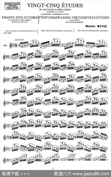 Moyse-25StudiesafterCzernyflute之24（25首改编自车尔尼作品的练习曲）|Moyse