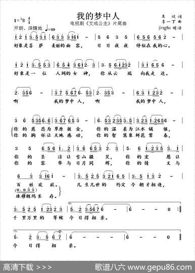 我的梦中人（电视剧《文成公主》片尾歌） - 王健|李一丁