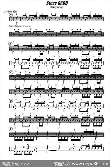 SteveGadd-crazyarmy（鼓谱）|SteveGadd