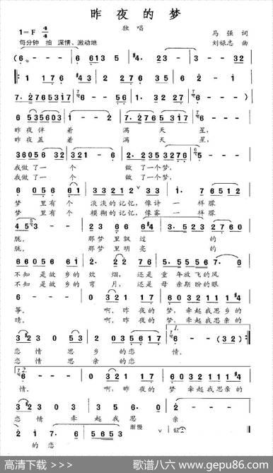 昨夜的梦（马强词刘禄志曲） - 马强|刘禄志