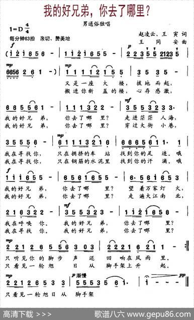 我的好兄弟，你去了哪里 - 赵凌云、王寅|王同安