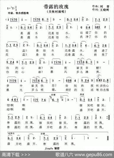 带露的玫瑰（王晓岭词刘青曲） - 王晓岭|刘青