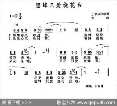 蜜蜂只爱绕花台（土家族山歌）