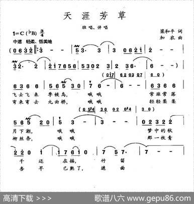 天涯芳草（梁和平词加农曲） - 梁和平|加农