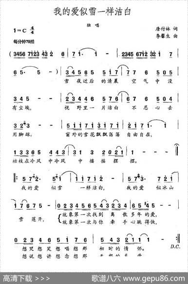 我的爱似雪一样洁白 - 唐付林|李馨生