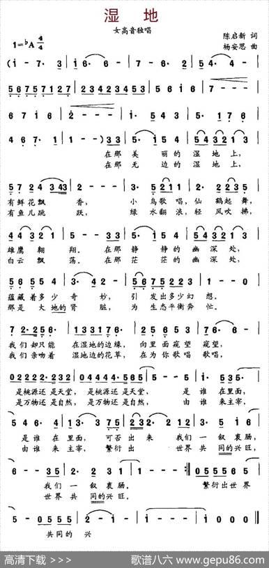湿地（陈启新词杨安思曲） - 陈启新|杨安思