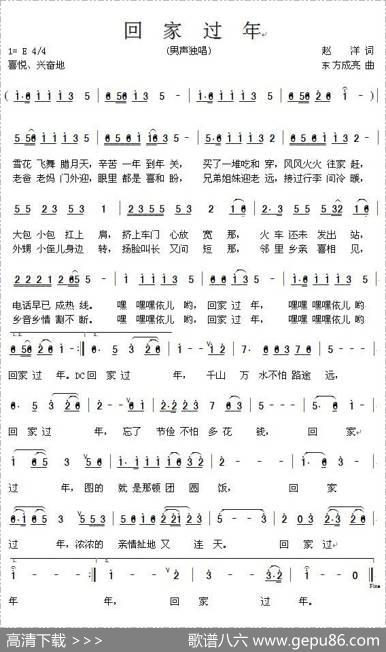 回家过年（赵洋词东方成亮曲） - 赵洋|东方成亮