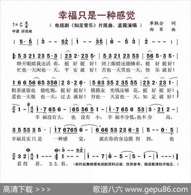 幸福只是一种感觉（电视剧《知足常乐》片尾曲） - 单联全|郑军