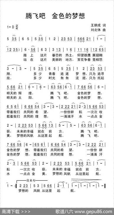 腾飞吧金色的梦想 - 王朋成|刘北休