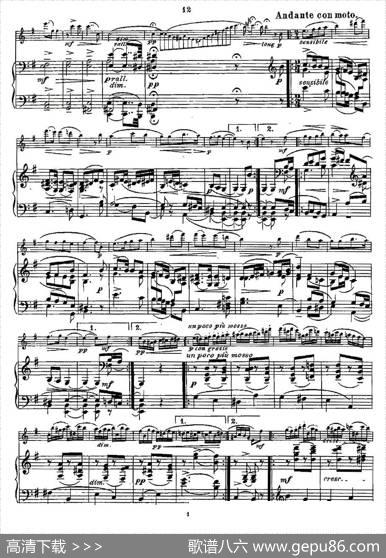 Fantaisiesnationales.Op.59,4.（长笛+钢琴伴奏）|Andersen（安德森）