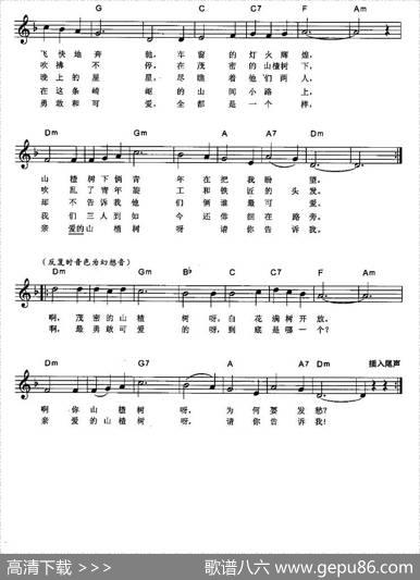 山楂树（弹唱谱）