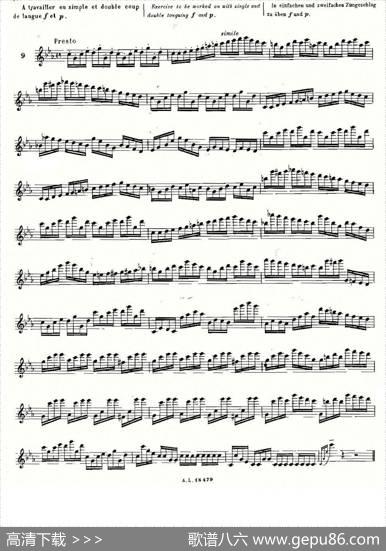 基于维尼亚夫斯基练习曲的10首长笛练习曲之9（Moyse-10StudiesAfterWieniawski）|莫伊斯Moyse