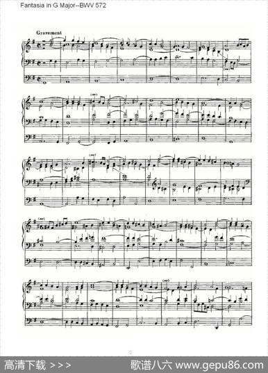 FantasiainGMajor--BWV572（管风琴谱）|ohannSebastianBach（约翰·塞巴斯蒂安·巴赫）
