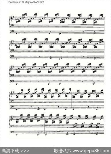 FantasiainGMajor--BWV572（管风琴谱）|ohannSebastianBach（约翰·塞巴斯蒂安·巴赫）
