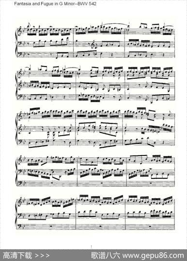 FantasiaandFugueinGMinor--BWV542（管风琴谱）|ohannSebastianBach（[德]约翰·塞巴斯蒂安·巴赫）