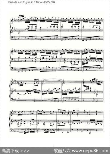 PreludeandFugueinFMinor--BWV534（管风琴谱）|ohannSebastianBach（[德]约翰·塞巴斯蒂安·巴赫）