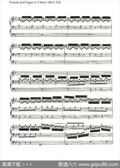 PreludeandFugueinGMinor--BWV535（管风琴谱）|ohannSebastianBach（[德]约翰·塞巴斯蒂安·巴赫）